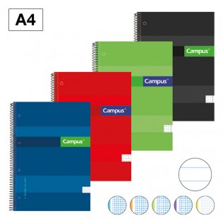 Bloc Espiral Campus A4 Tapa Extradura 160 70g Rayado Horizontal